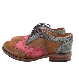 Bed Stu Women's Lita Brown and Rose Leather Wingtip Oxfords size 9.5